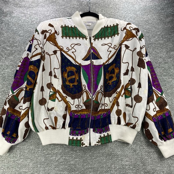 Vintage Jackets & Blazers - Vintage Baroque Printed Bomber Jacket 90s Women‎ See Pictures